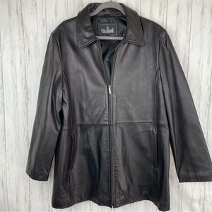J L Colebrook black leather jacket XL